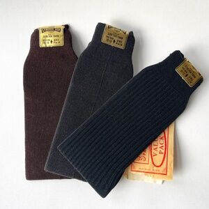 Vintage Mens Trouser Socks 3 pair pack New Old Stock Black,Dark Brown, Chocolate